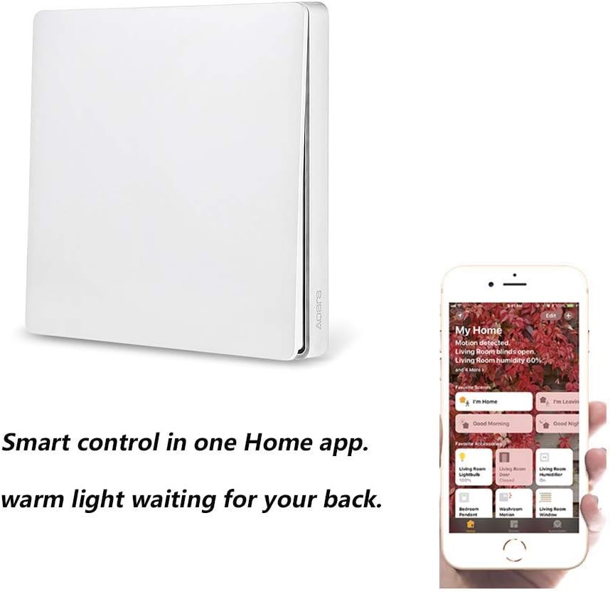 Aqara WiFi Wall Switch [No Cable Required], Smart Light Switch Wall Timer Wireless Remote Control, Compartible with Mijia and Apple Homekit (one Button)