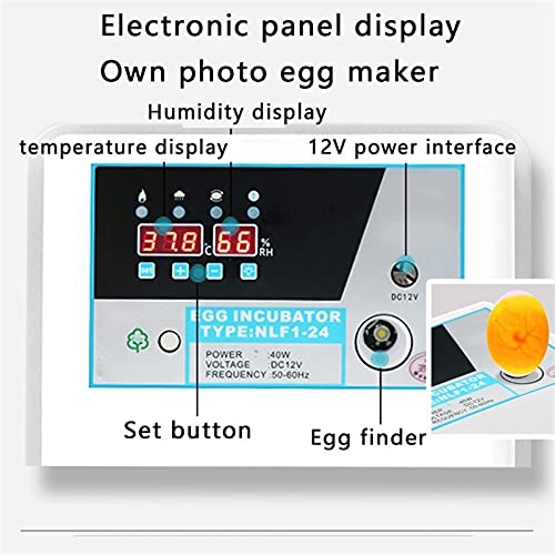 FHISD Brutkästen für Bruteier Brutkästen für Wachteleier Eierbrutkasten LED Candler Ente Geflügel zum Schlüpfen von… – Bild 6