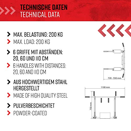 K-Sport-Klimmzugstange-Dip-Station-zur-Wandmontage-I-Kraftstation-mit-Pull-Up-Bar-Dip-Stange-I-Kraftturm-Klimmzugturm-I-Klimmzug-Dip-Station-I-Professionelle-Fitnessgeraete-fuer-Zuhause