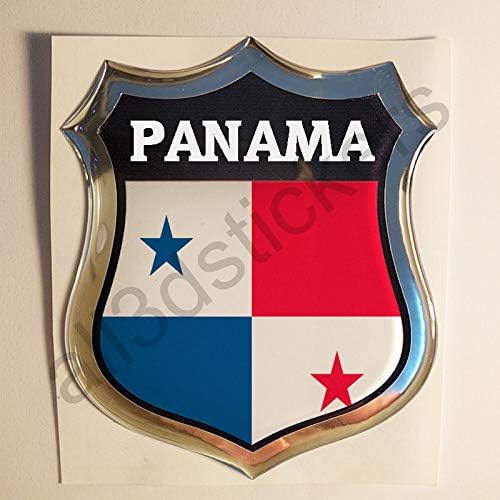 All3DStickers Sticker Panama Resin 3D Emblem Panama Domed Flag