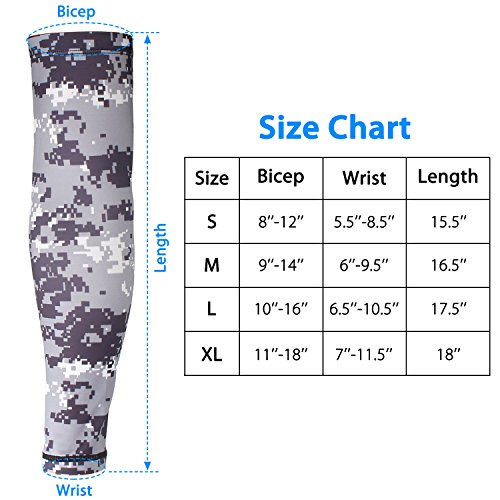 SHINYMOD Arm Sleeves UV Protection Sleeves for Men Women Youth Arm Warmers Compression Sports Sleeves Cycling Golf Basketball Driving Fishing Tattoo Covers Elbow Sleeves 1 Pairs - (3D Printed, XL)