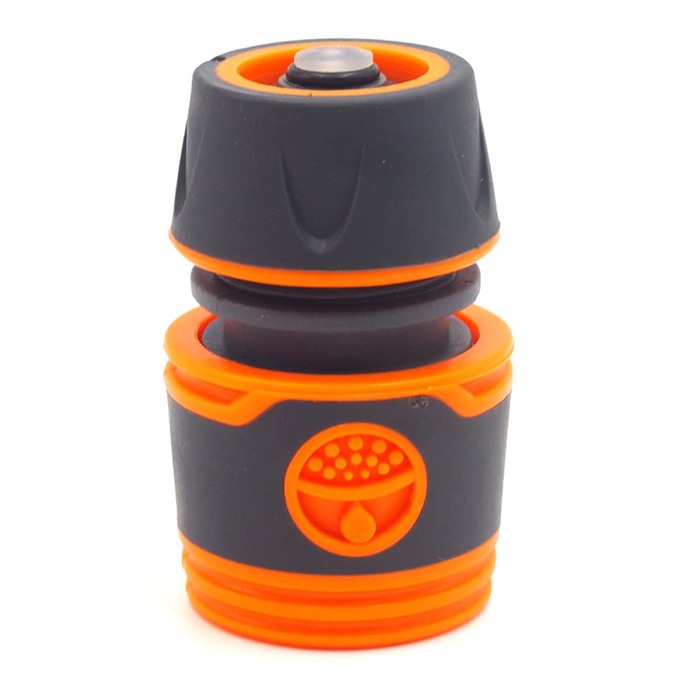 Namvo 5pcs 1/2 in Garden Hose Connector Fitting Set, including Hose Quick End and Hose Waterstop Connector Double Male Snap Hose Connector Threaded Tap Connector Orange
