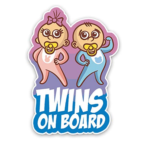 CNC. 11.716.6CM Cartoon Car Sticker Decoration Twins BABY ON Board Colored Graphic Warning Sign Decals C1-5607