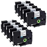 Label KINGDOM Compatible Label Tape Replacement for Brother P Touch Label Tape TZe-231 12mm 0.47 Inch Laminated White TZ Tape Work with P-Touch Label Maker PT D210 H100 1290 1180 H110 D400, 10-Pack