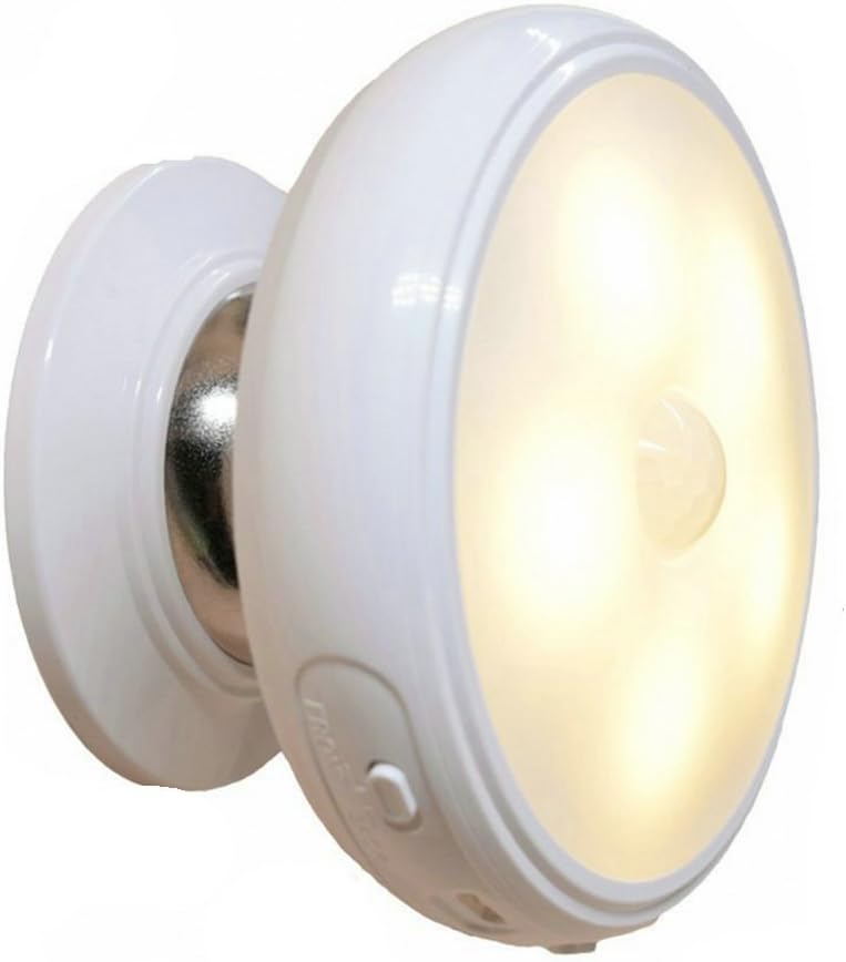 DPG Battery Motion Sensor Night Light with Infrared Detector Human Body Induction Activated Sensor LED Wall Light for Indoor Closet Stairs Bathroom Floor Bedroom Kitchen (Warm White)