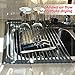 FERGRELM U-Click Plaza, Over The Sink Multipurpose roll-up Dish Drying Rack, Silicone Coated Stainless Steel, Cooling Rack, Large 20.5 inches x 13 inches, Gray, Comes with Bonus Silicone Pot Holder