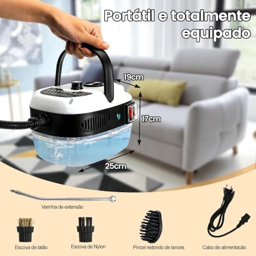 Limpador A Vapor Portátil De 2500 W Para Carro, Casa, Estofados, Cozinha, Banheiro (220V)