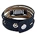 Ladies Water Resistant Leather Wrist Watch for Women - Female Vintage Black Band Silver Dial