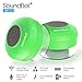 Soundbot SB510 HD Water Resistant Bluetooth Shower Speaker, Handsfree Portable Speakerphone with Built-in Mic, 6hrs of Playtime, Control Buttons and Dedicated Suction Cup for Showers (Green)