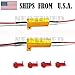 2PCS 50W 8Ohm LED Load Resistors for LED Turn Signal Lights or LED License Plate Lights or DRL (Fix Hyper Flash, Warning Cancellor) with 4pc Quick wire Clip