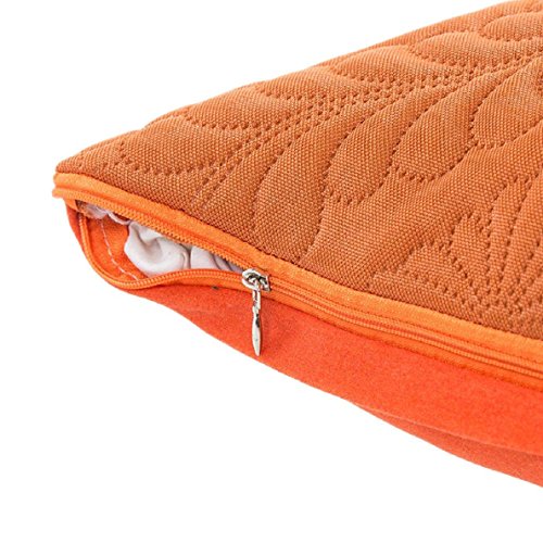Throw Pillowcases Square Waist Cushion Cover for Sofa Bed Home Decor (43X43cm) (Orange)