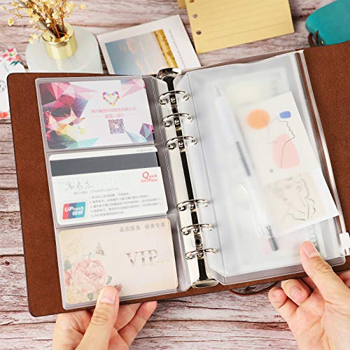 Leather Journal, Refillable Notebook Vintage Spiral Bound Notepad Diary Travel Journal to Write in for Women Men with Lined Pages 3 bags and 5 Dividers (5” x7.3”, Red)