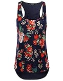 Awesome21 Women's Chiffon Racer back Drapey Scoop Neck Tank Top