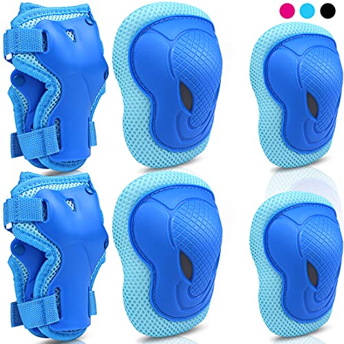 Easy-Way Knee Pads Protective Set with Kneesavers, Elbowsavers and Wristsavers for Multi Sports Protection,Skating Scooter Skateboard Rollerblade Roller Skates Cycling BMX Bike Inline Riding