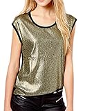Flapper Girl Women's Sequin Blouse Short Sleeve Tops