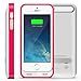 iPhone 5S Battery Case, iPhone 5 Battery Case - Maxboost Atomic S Portable Charger for iPhone 5/5S [MFI Certified] External Protective 2400mAh Battery Charging Juice Power Bank [Glossy White/Pink]