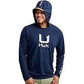 HUK Mens Icon Hoodie, Fishing Shirt with Sun Protection for Men, Fog Green, 3X-Large