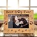 KATE POSH - Best Dog Ever - Dog Paws and Bones Engraved Picture Frame (4x6-Horizontal)