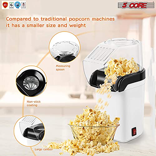 Hot Air Popcorn Maker Machine 1100W Electric Popcorn Popper Kernel Corn