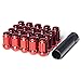 Circuit Performance Spline Drive Tuner Acorn Lug Nuts Red 12x1.5 Forged Steel (20pc + Tool)