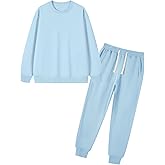 Flygo Boys Girls 2 Piece Tracksuit Athletic Sweatsuits Set Unisex Kids Crewneck Sweatshirt and Jogger Sweatpants with Pockets