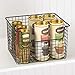 mDesign Metal Kitchen Pantry Food Storage Organizer Basket - Farmhouse Grid Design with Open Front for Cabinets, Cupboards, Shelves - Holds Potatoes, Onions, Fruit - 12