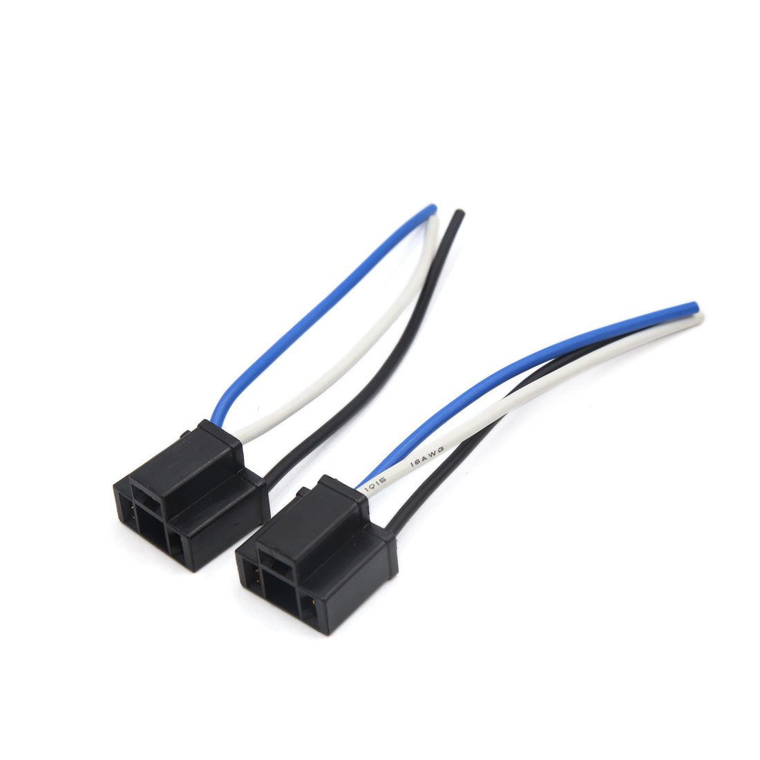 sourcing map 2Pcs 3-Wires H4 Foglight Extension Wire Harness Socket Connector