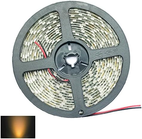 CBCGT 16.4ft LED Flexible Light Strip, 300 Units SMD 5050 LEDs, 12V DC IP65 waterproof, Light Strips, LED ribbon, DIY Christmas Holiday Home Kitchen Car Bar Indoor Party Decoration (Warm White)