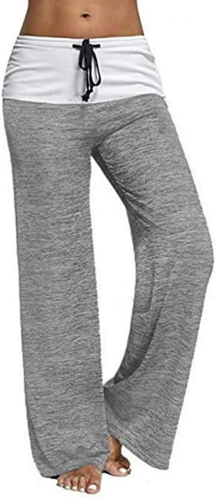 ULIAN Women's Comfy High Waist Casual Loose Drawstring Wide Leg Lounge Pants