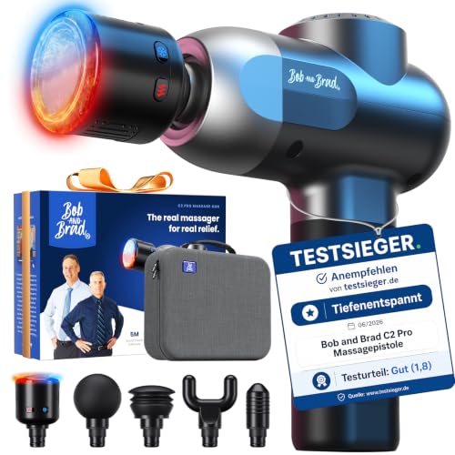Bob and Brad C2 Pro Massagepistole mit Wärme&Kält, Tragbar Massage Gun