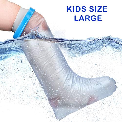 Waterproof Leg Cast Cover for Shower. Reusable, Thick Adjustable Protector Bag to Keep Casts and Bandages Dry. Full Watertight Protection for Broken or Injured Legs, Knees, Ankles, Fingers, Heels.