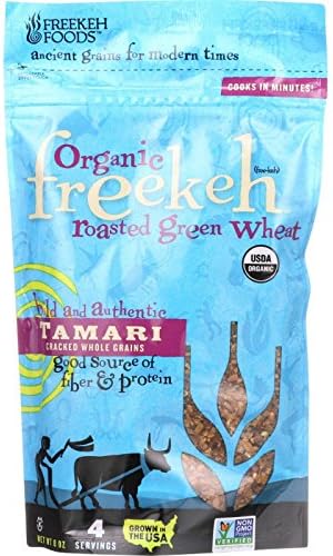 Freekeh Foods Roasted Green Wheat - Organic - Freekeh - Ancient Grain - Tamari - 8 oz - case of 6 - 95%+ Organic - Dairy Free - Vegan
