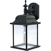 Senator-1 Light Outdoor Wall Lantern in Mediterranean Style-7 Inches Wide by 22.5 inches high-Black Finish
