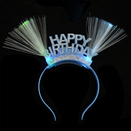 Light Up Sparkly Happy Birthday Headband with Fiber Optics Buy Online in UAE