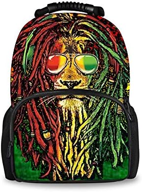 Basic Backpacks for Teens Girls Boys Casual Daypack Rasta Flag Lion Strap Pack
