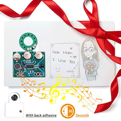 Icstation 30 Seconds Recorder Light Sensor Sound Module Voice Recording with MIC for Mother's Day DIY Musical Gift Box Speaking Greeting Card Birthday Christmas Valentine
