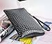 Start Women Crocodile Pattern Leather Zipper Handbag Purse (Black)
