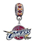 Cleveland Cavaliers Logo Charm Fits Most Bracelet Lines Including Pandora, Chamilia, Troll, Biagi, Zable, Kera, Personality, Reflections, Silverado and More