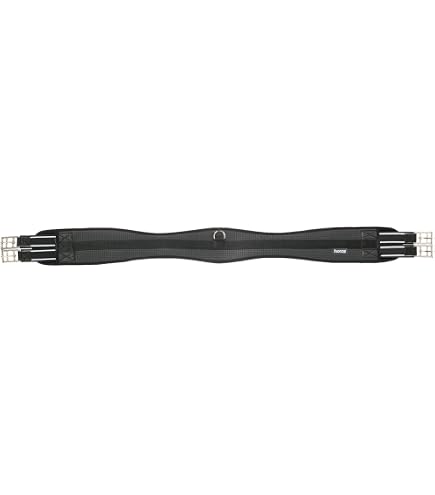 OVATION Comfort Gel Chafeless Horse Girth - Double Elastic Ends, Stainless Steel Roller Buckles, Gel Padding