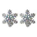 Bling Snowflake Clip on Earrings For Women Girls Christmas Gifts Alloy RareLove