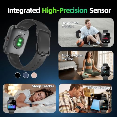 Smartwatch Men Women 1.91 Inch AMOLED Smart Watch with Alexa and Phone Function, 30 Day Battery, 108+ Sports Modes, Fitness Watch with Heart Rate/Sleep Monitor, IP68 Waterproof Heart Rate Monitor for