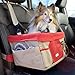 Kurgo Dog Booster Seat - Keeps Dogs Secure & Comfortable - Waterproof Exterior - Removable Washable Liner - Dog Car Seat with Harness Strap - Collapsible - Heather Style - Khaki