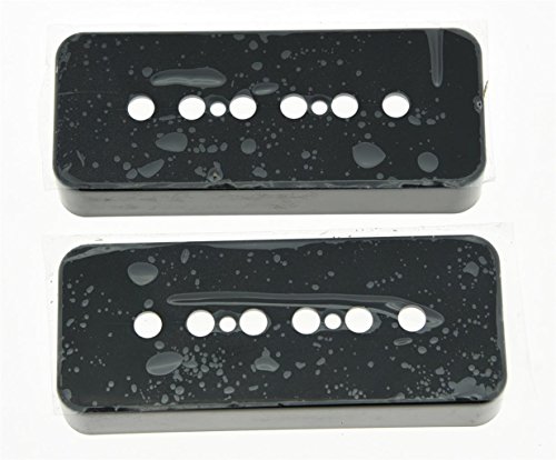 KAISH Set of 2 Black 50mm Pole Spacing P90 Guitar Pickup Covers Soapbar Pickup Cover for Les Paul