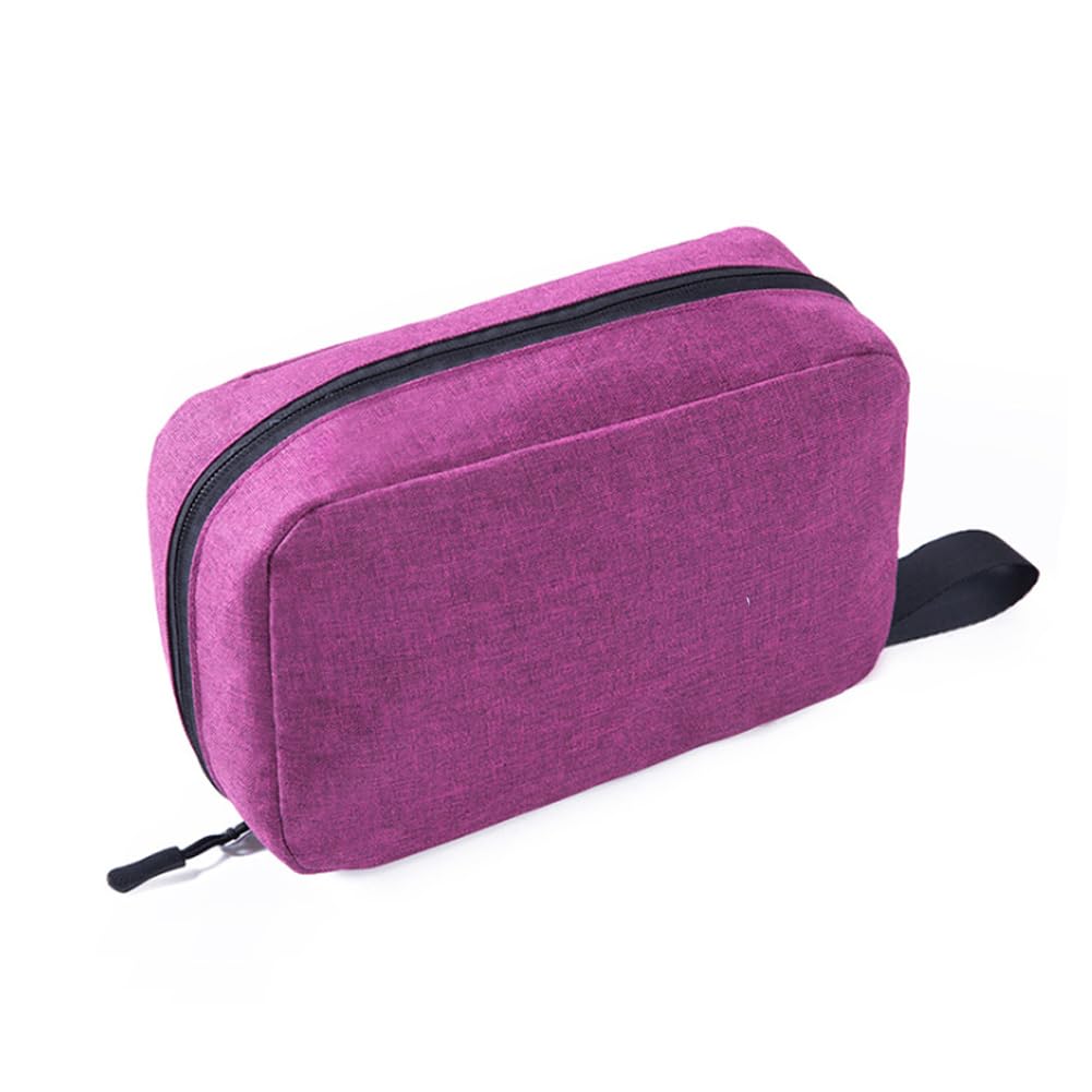 LKMY Nylon Portable Multi - Functional Travel Storage Bag Cosmetic Bag for Holding Large Capacity Hanging Travel Toiletries Portable Waterproof Makeup Shower Bag Unisex (Purple)