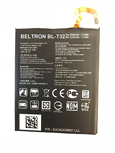 New 3300 mAh BELTRON Replacement Battery for LG G6 (H870 H871 H872 LS993 VS998) BL-T32