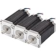 STEPPERONLINE 3PCS 3Nm Nema 23 Stepper Motor 4.2A 4-wires 10mm Shaft DIY CNC Mill Lathe Router