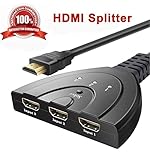 XINSTAR 3-Port HDMI Switch Intelligent HD1832 with Pigtail Cable Supports 3D, 1080P, HD Audio, Black