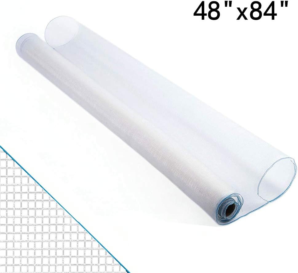 Shatex Roll Window Screen Mesh, DIY Nylon Screen Replacement Mesh Fabric, Anti-Mosquito/Insect Barrier, 48"x84", White