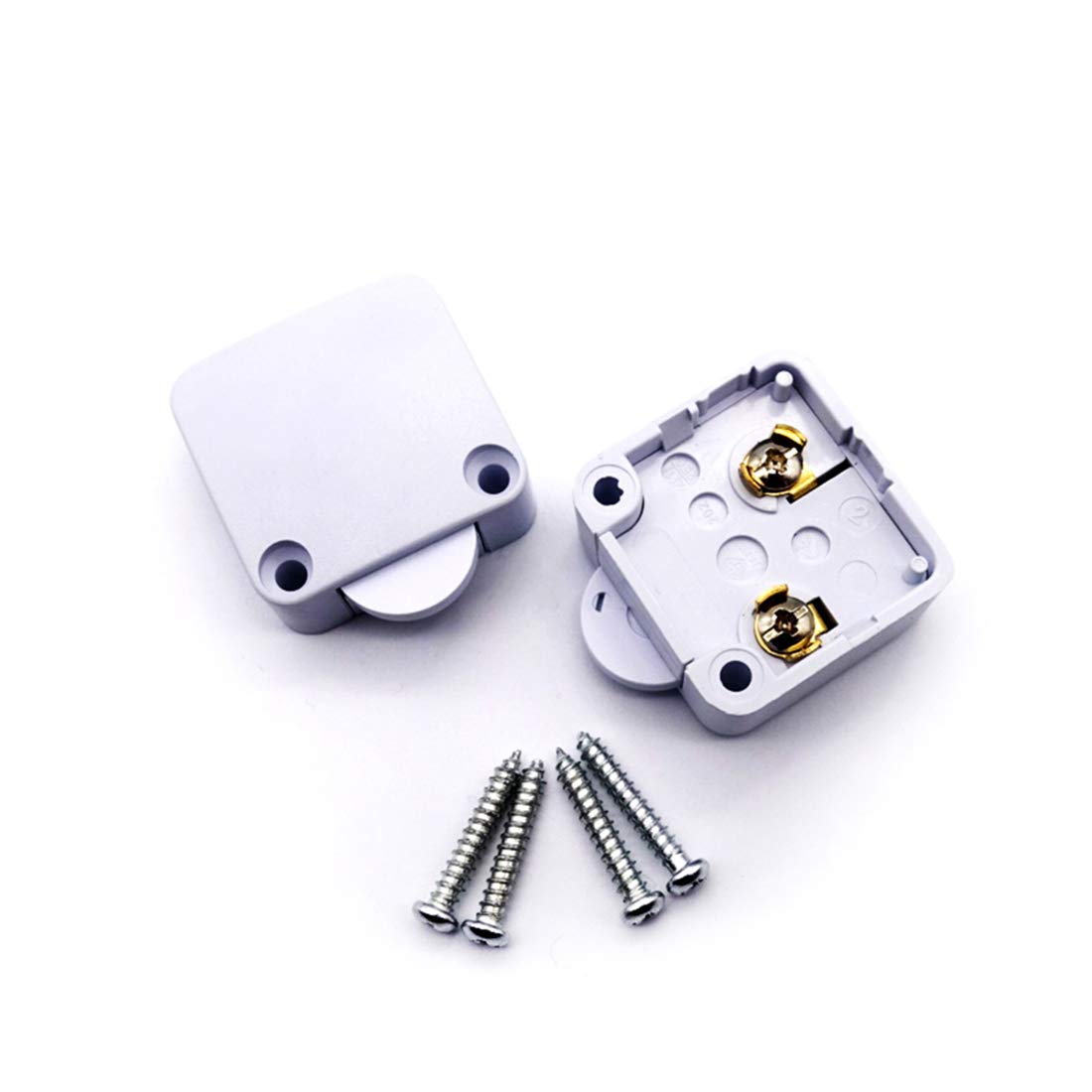 Concisea 2Pcs Cupboard Door Switch Push to Break Door Light Switch 2A 250V Cabinet Door Light Control Switch Light Door Switch