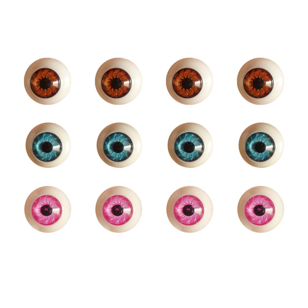 Ciieeo 20Mm Doll Eyes Simulated Round Eyeballs for Diy Crafts Fake Eye Balls for Handmade Toys Home Decoration and Kids School Projects